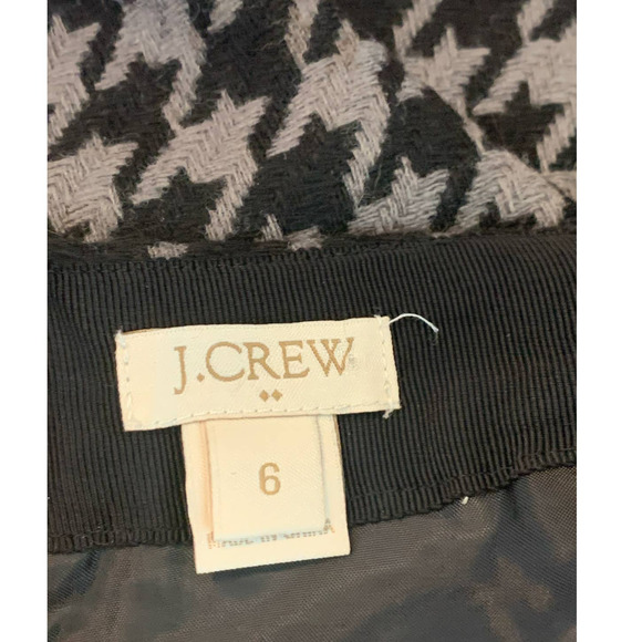 J. Crew black houndstooth lined mini a-lined skirt size 6 - Picture 5 of 7